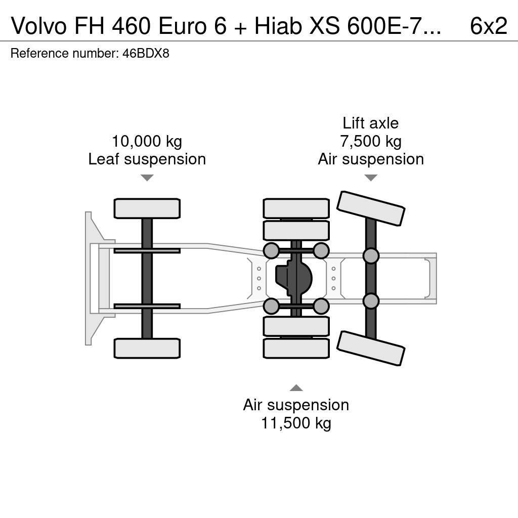 Volvo FH 460 Euro 6 + Hiab XS 600E-7 Hipro + Jib 135X-4 Vlačilci