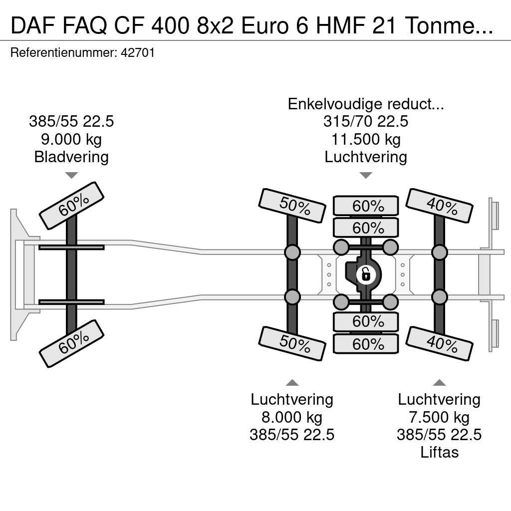 DAF FAQ CF 400 8x2 Euro 6 HMF 21 Tonmeter laadkraan Kotalni prekucni tovornjaki