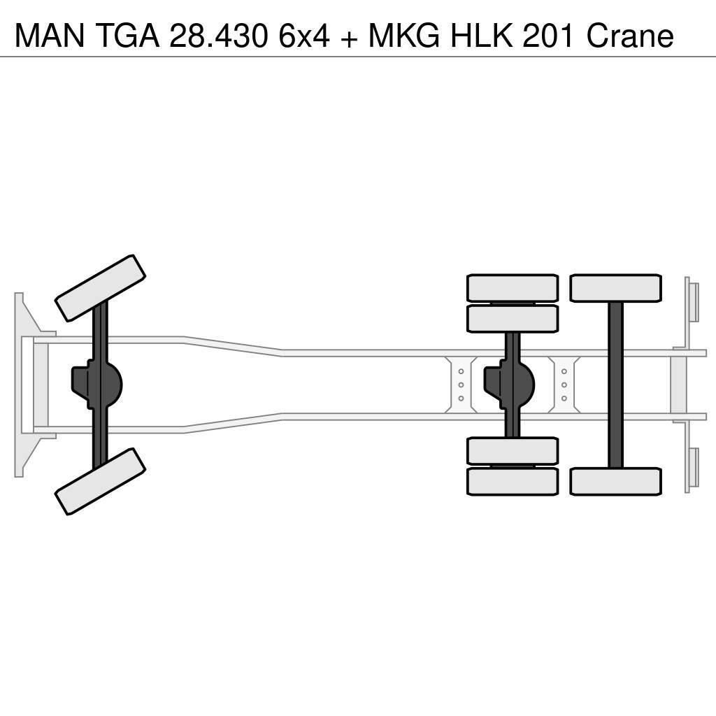 MAN TGA 28.430 6x4 + MKG HLK 201 Crane Rabljeni žerjavi za vsak teren