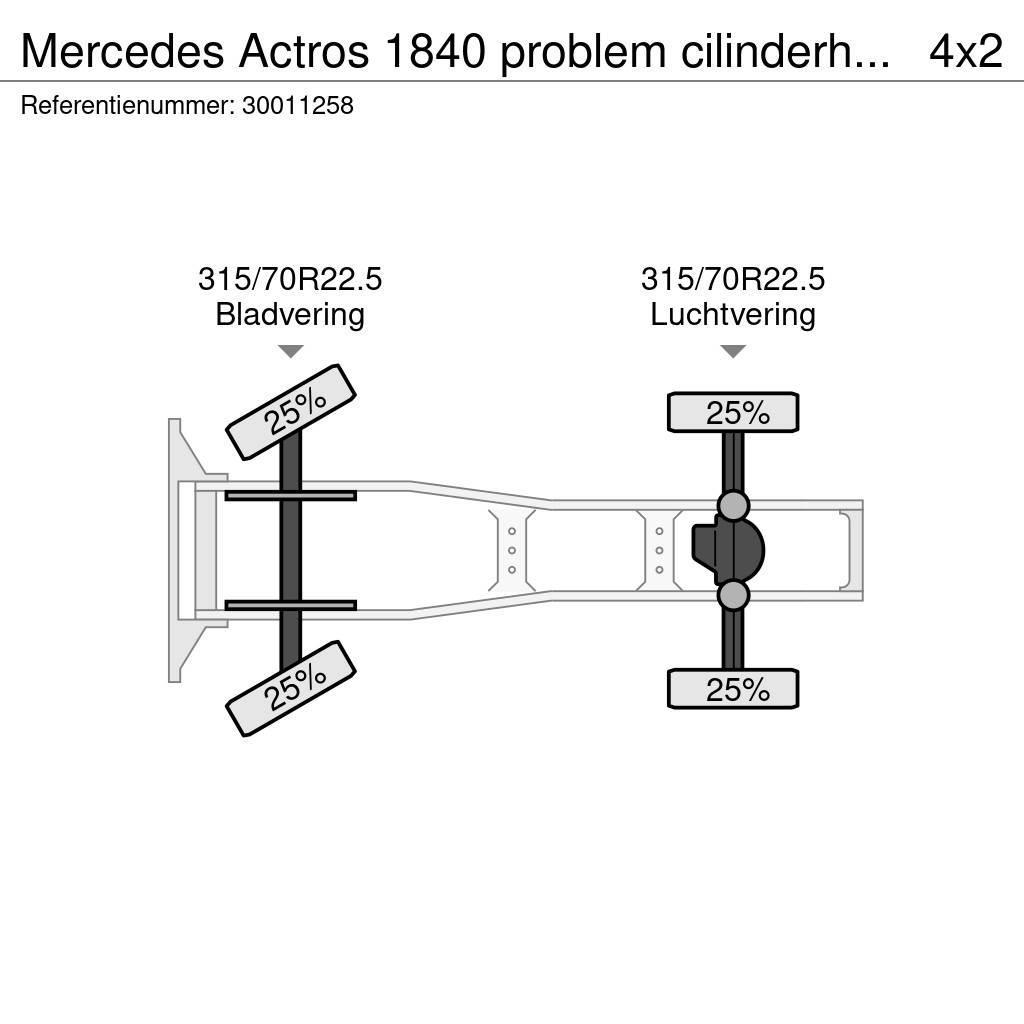 Mercedes-Benz Actros 1840 problem cilinderhead Vlačilci