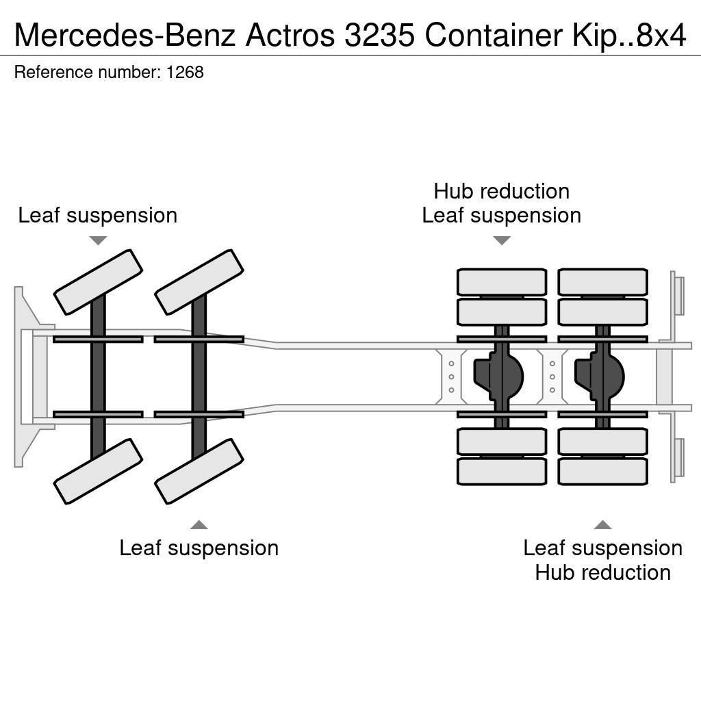 Mercedes-Benz Actros 3235 Container Kipper 8x4 V6 EPS Full Steel Kotalni prekucni tovornjaki