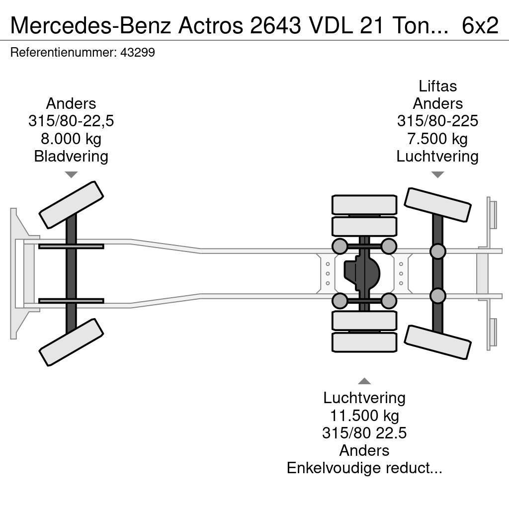 Mercedes-Benz Actros 2643 VDL 21 Ton haakarmsysteem Kotalni prekucni tovornjaki