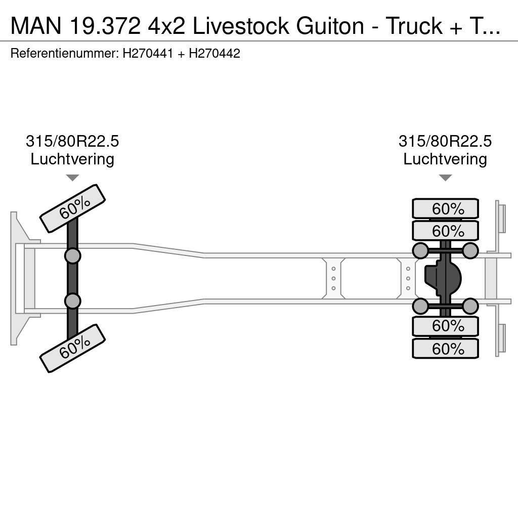 MAN 19.372 4x2 Livestock Guiton - Truck + Trailer - Ma Tovornjaki za prevoz živine