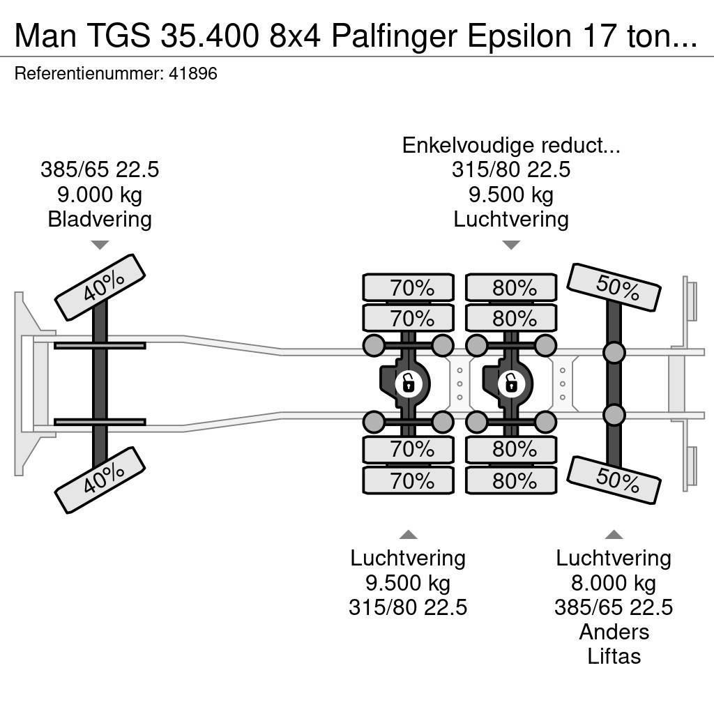 MAN TGS 35.400 8x4 Palfinger Epsilon 17 ton/meter Z-kr Kiper tovornjaki