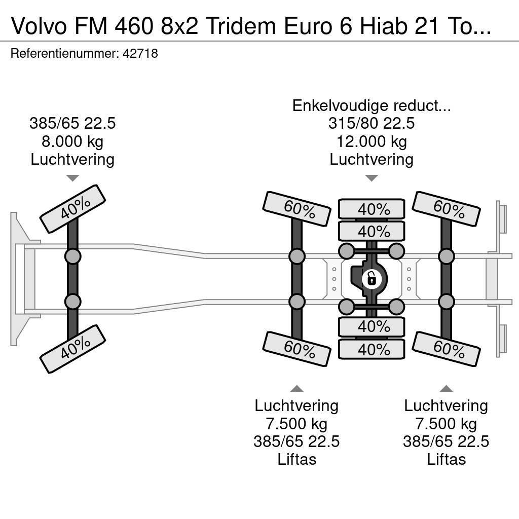 Volvo FM 460 8x2 Tridem Euro 6 Hiab 21 Tonmeter laadkraa Kotalni prekucni tovornjaki