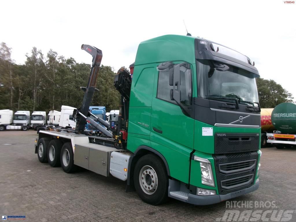Volvo FH 540 8X4 + HMF 1520 K5 crane + Hiab 24t containe Kotalni prekucni tovornjaki