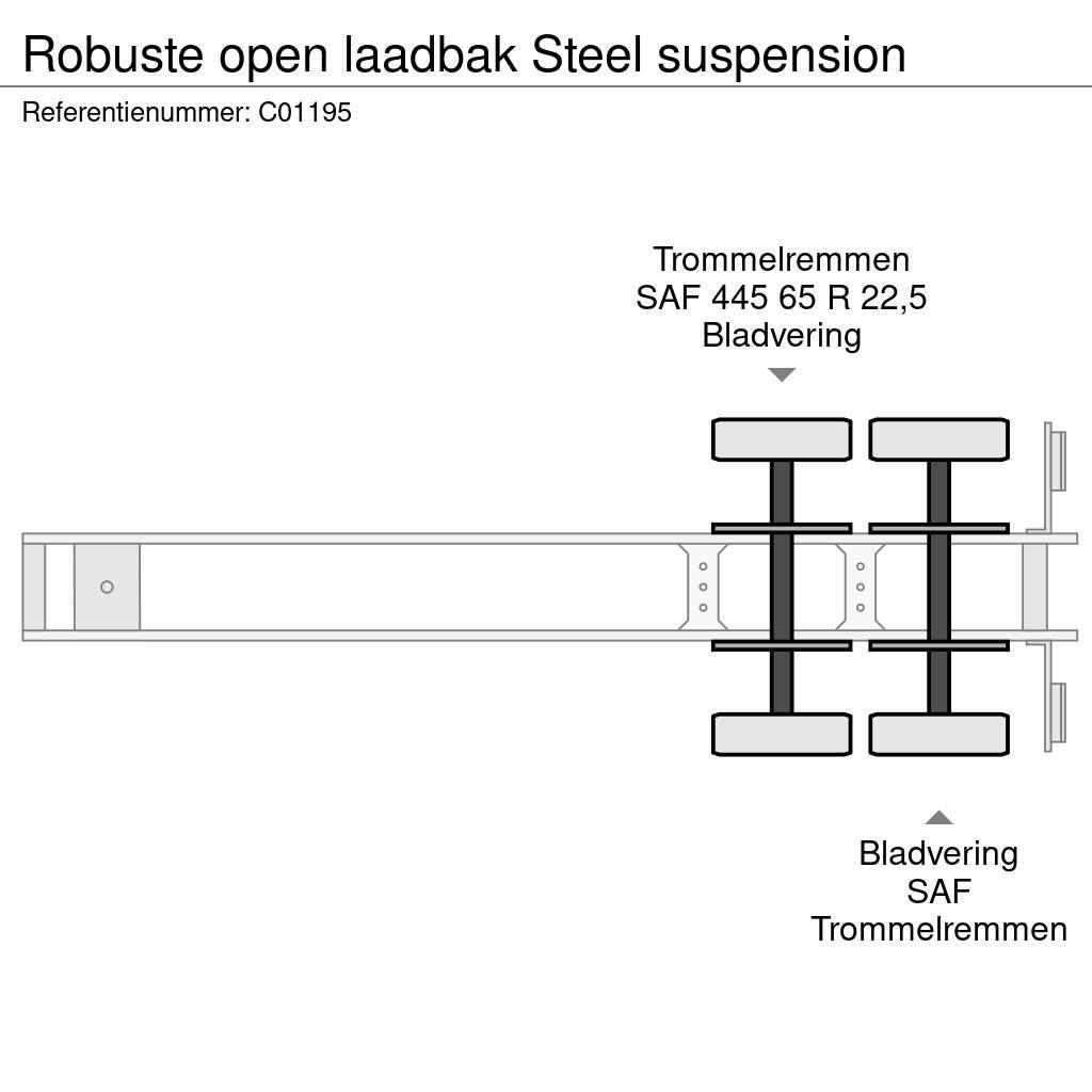 Robuste open laadbak Steel suspension Plato/keson polprikolice