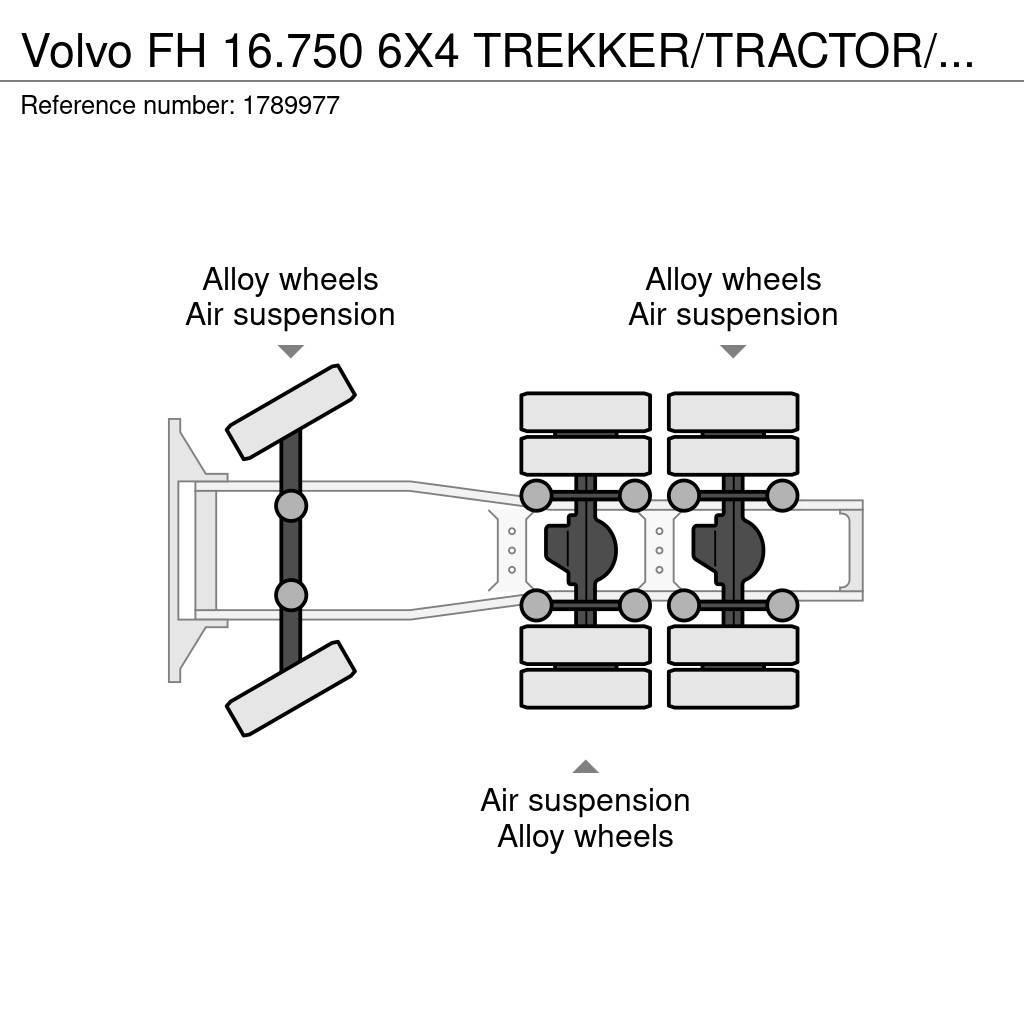 Volvo FH 16.750 6X4 TREKKER/TRACTOR/SZM EURO 6 HYDRAULIC Vlačilci