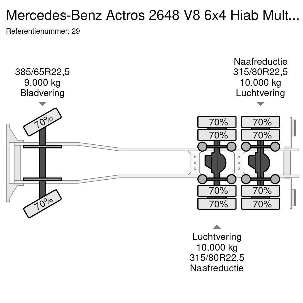 Mercedes-Benz Actros 2648 V8 6x4 Hiab Multilift 20 Tons Hooklift Kotalni prekucni tovornjaki