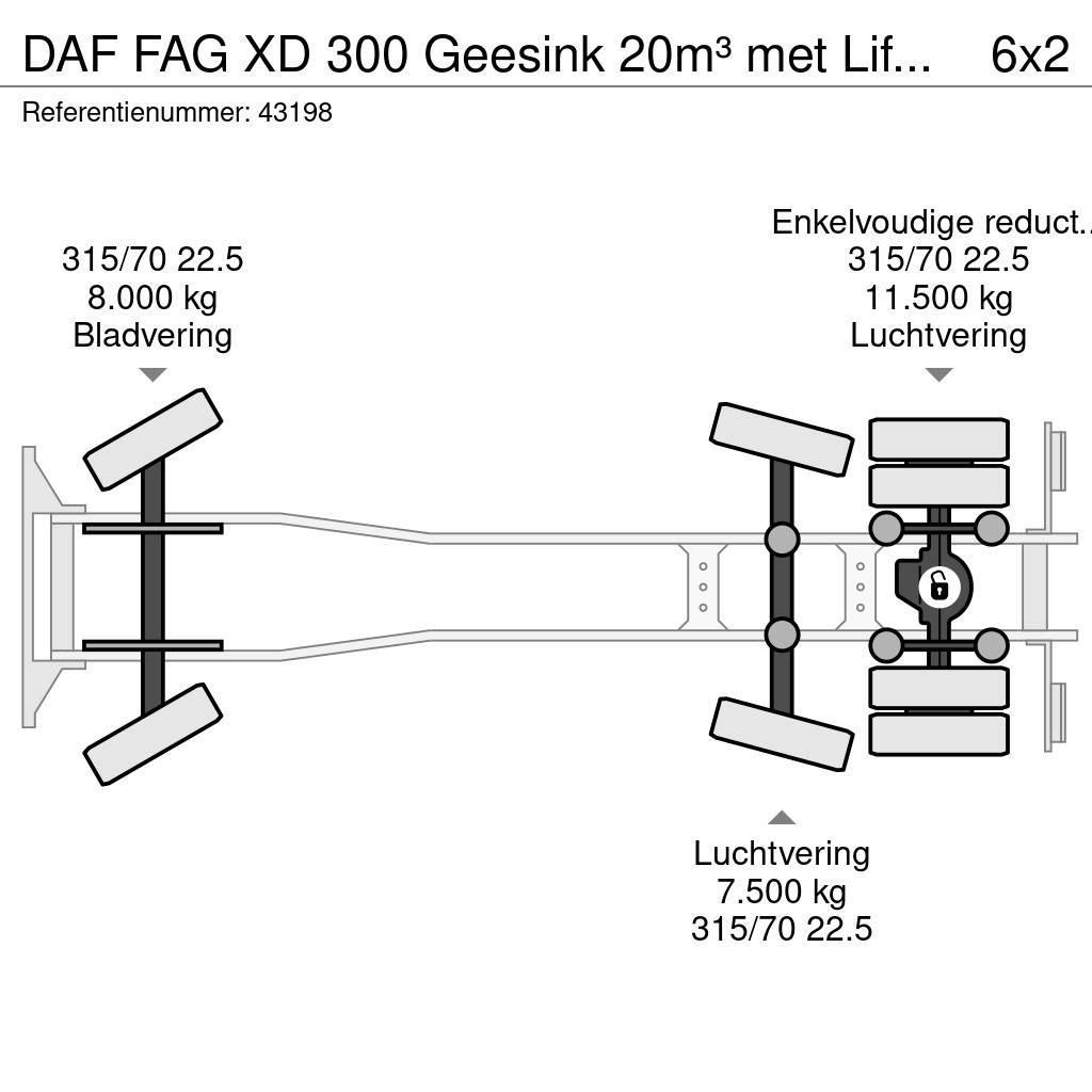 DAF FAG XD 300 Geesink 20m³ met Liftmate Instaplift Komunalni tovornjaki