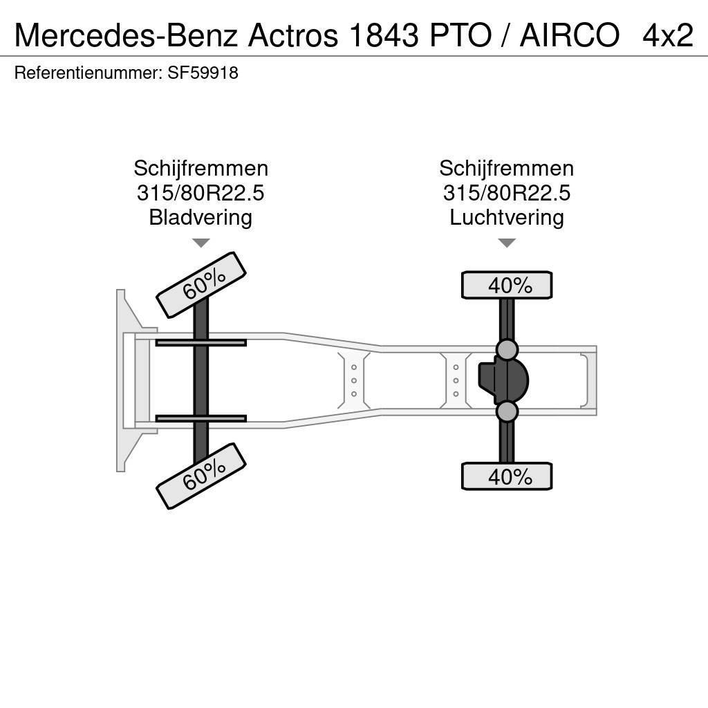Mercedes-Benz Actros 1843 PTO / AIRCO Vlačilci