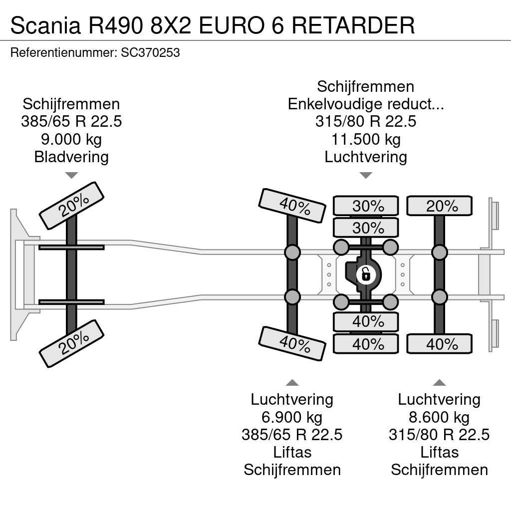 Scania R490 8X2 EURO 6 RETARDER Tovornjaki-šasije