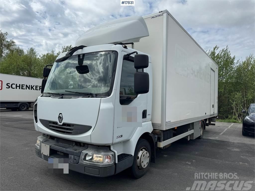 Renault Midlum 4x2 box truck w/ side door and lift. 136,00 Tovornjaki zabojniki