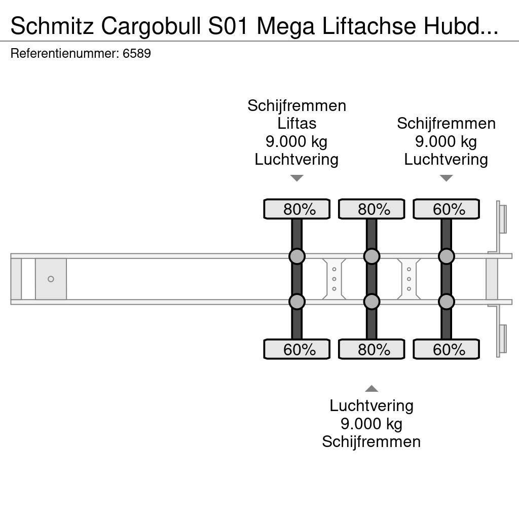 Schmitz Cargobull S01 Mega Liftachse Hubdach/Hefdak Top condition Polprikolice s ponjavo
