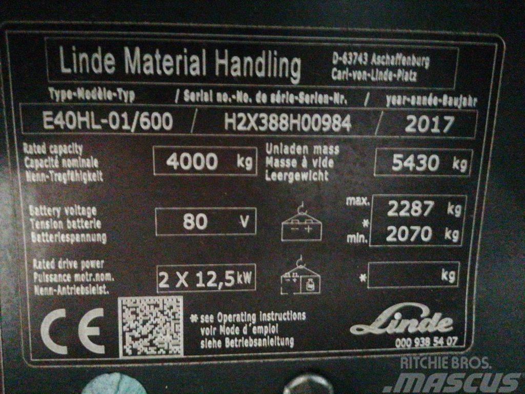 Linde E40HL-01/600 Električni viličarji