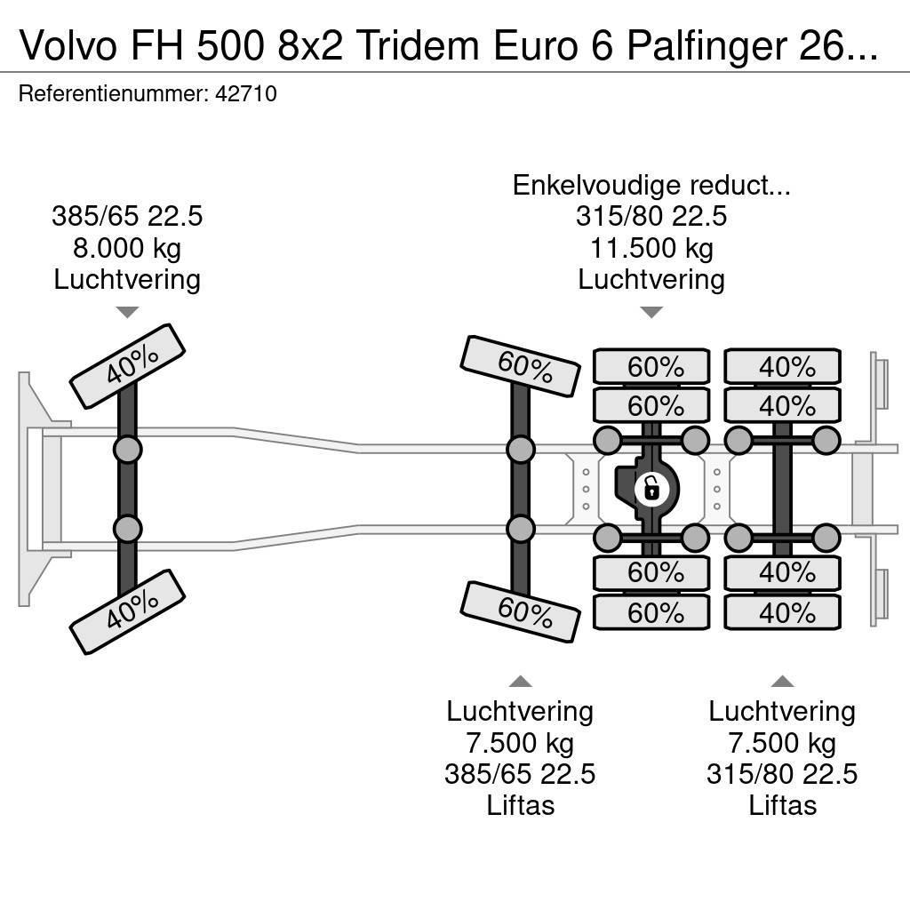 Volvo FH 500 8x2 Tridem Euro 6 Palfinger 26 Ton haakarms Kotalni prekucni tovornjaki