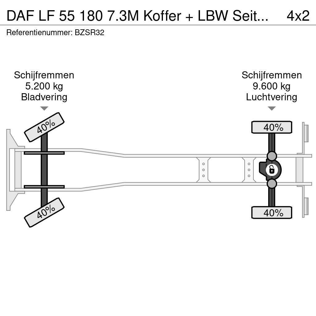 DAF LF 55 180 7.3M Koffer + LBW Seitentür APK 02-2024 Tovornjaki zabojniki