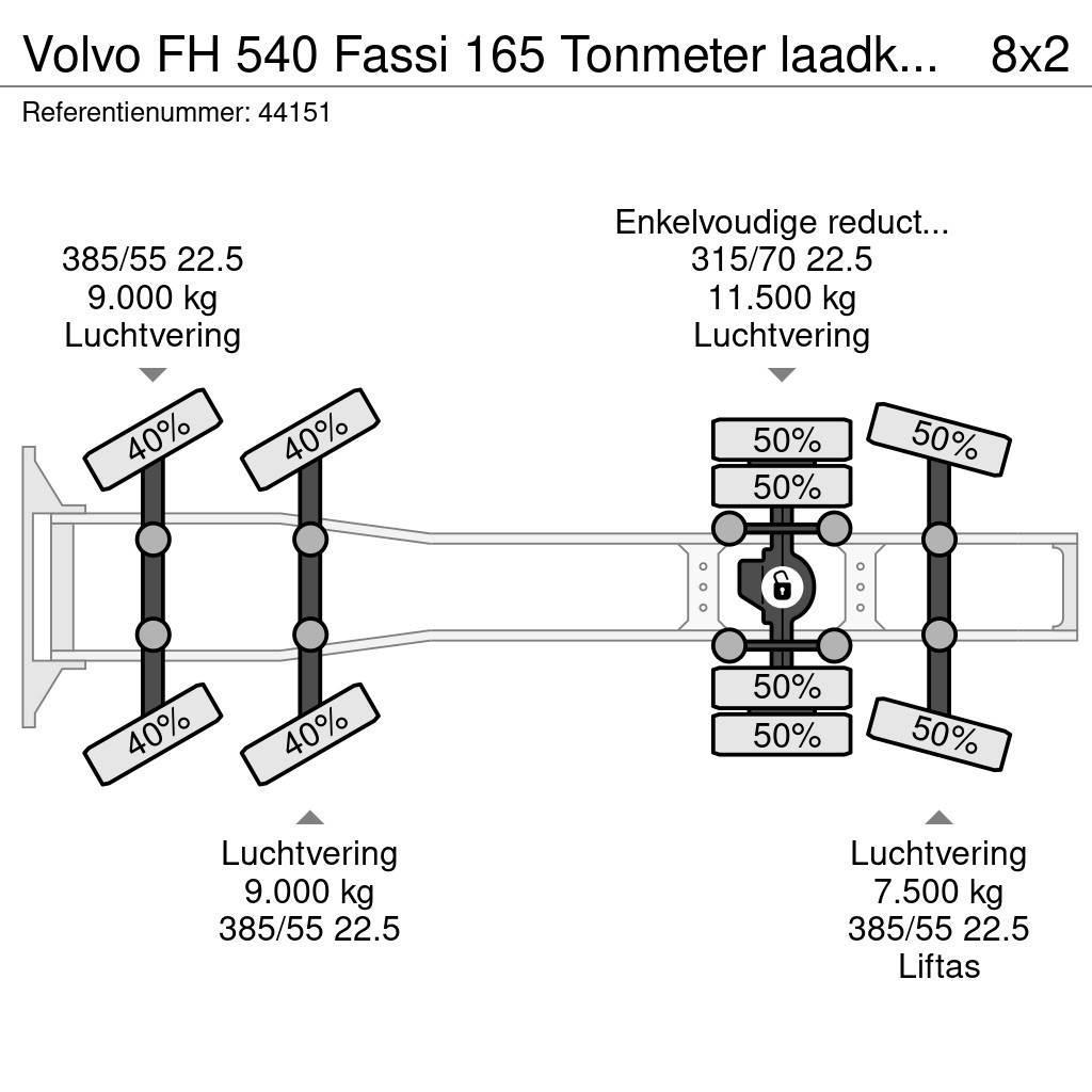 Volvo FH 540 Fassi 165 Tonmeter laadkraan + Fly-Jib Just Vlačilci