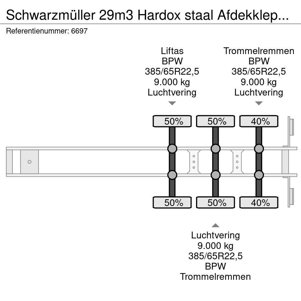 Schwarzmüller 29m3 Hardox staal Afdekkleppen Liftas Polprikolice prekucniki - kiper
