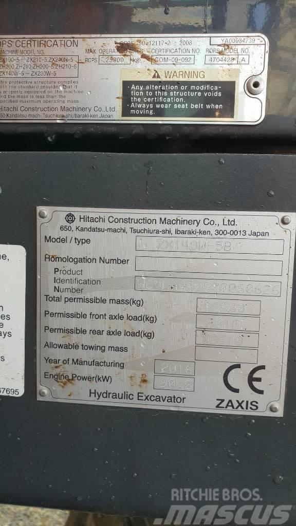 Hitachi ZX140W Bagri na kolesih