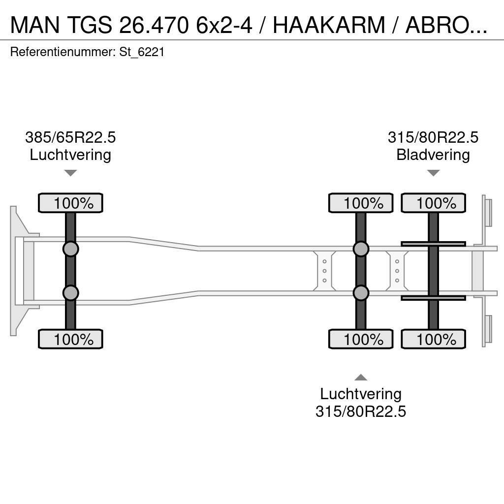 MAN TGS 26.470 6x2-4 / HAAKARM / ABROLKIPPER / NEW! Kotalni prekucni tovornjaki