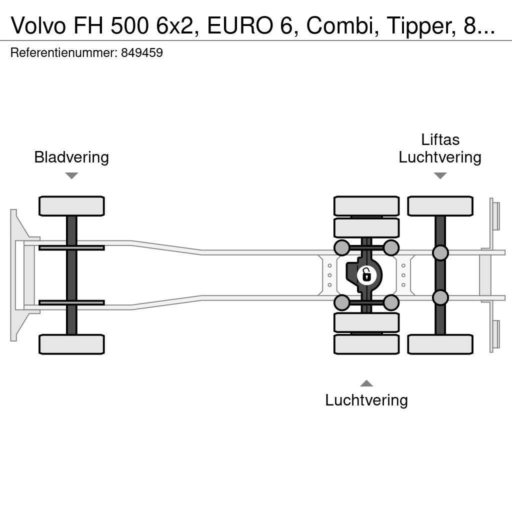 Volvo FH 500 6x2, EURO 6, Combi, Tipper, 84 M3 Kiper tovornjaki