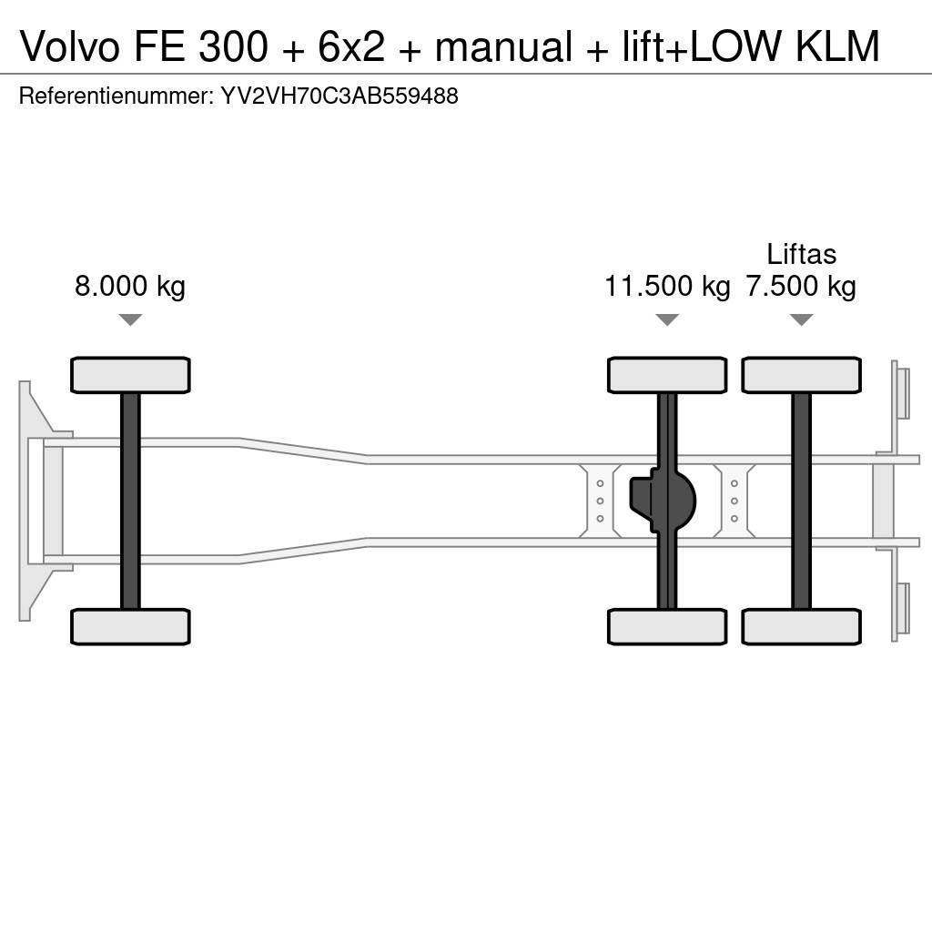 Volvo FE 300 + 6x2 + manual + lift+LOW KLM Tovornjaki zabojniki