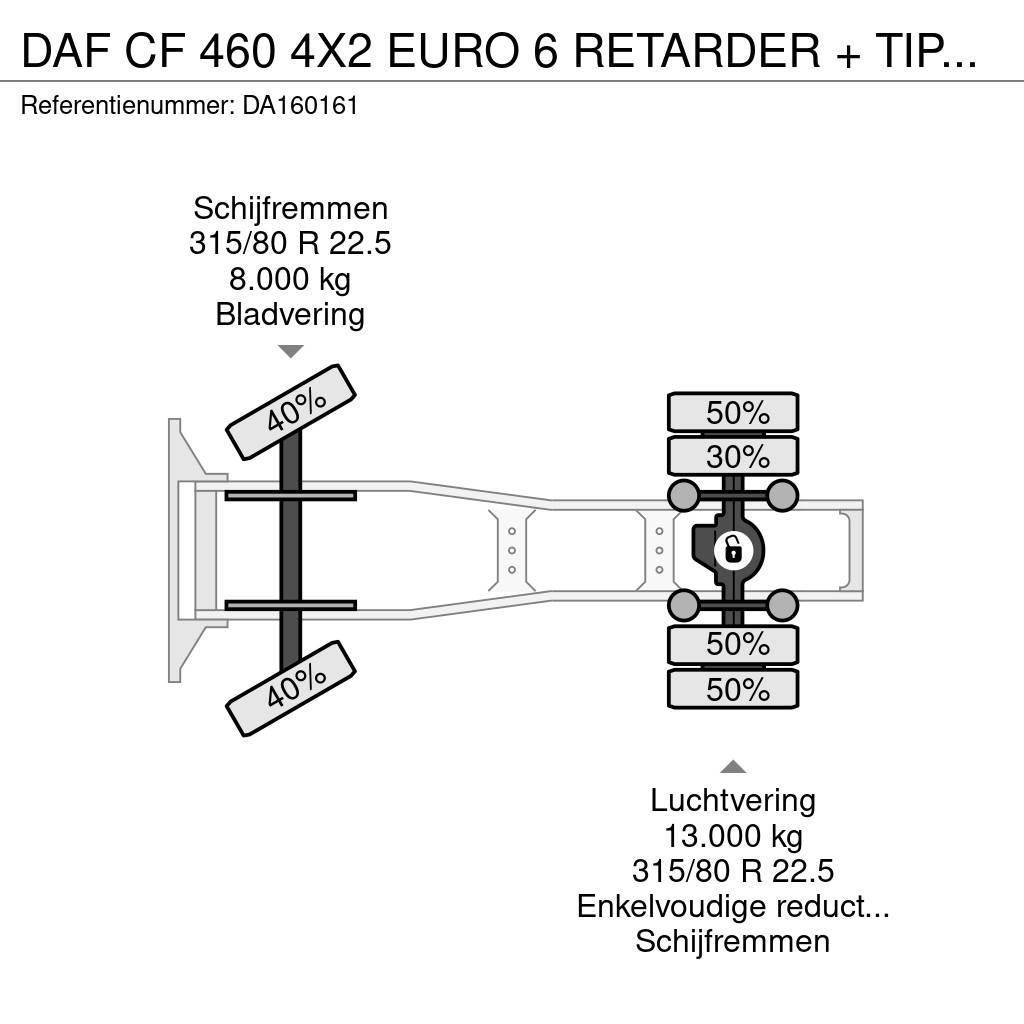 DAF CF 460 4X2 EURO 6 RETARDER + TIPPER HYDRAULIC Vlačilci