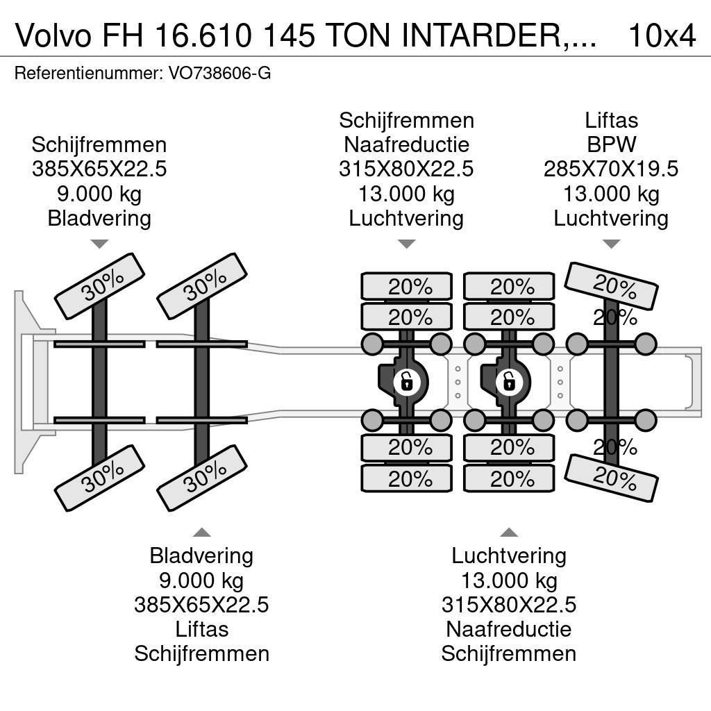 Volvo FH 16.610 145 TON INTARDER, HYDRAULIC, 10X4, EURO Vlačilci