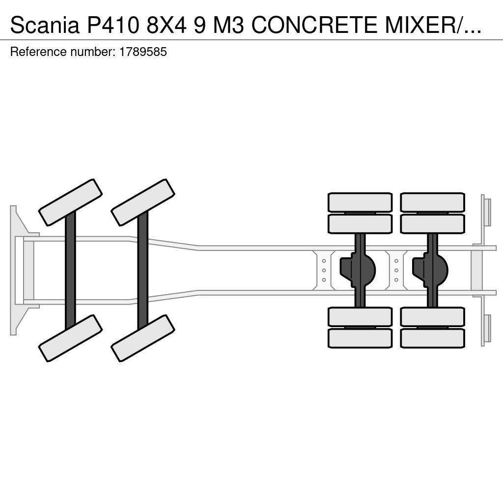 Scania P410 8X4 9 M3 CONCRETE MIXER/MISCHER/MIXER Avtomešalci za beton