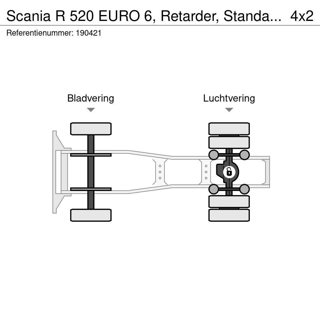 Scania R 520 EURO 6, Retarder, Standairco Tractor Units