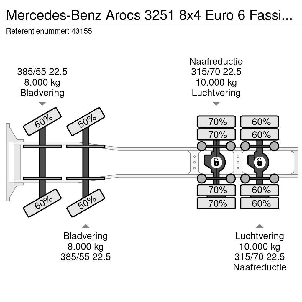 Mercedes-Benz Arocs 3251 8x4 Euro 6 Fassi 80 Tonmeter laadkraan Vlačilci