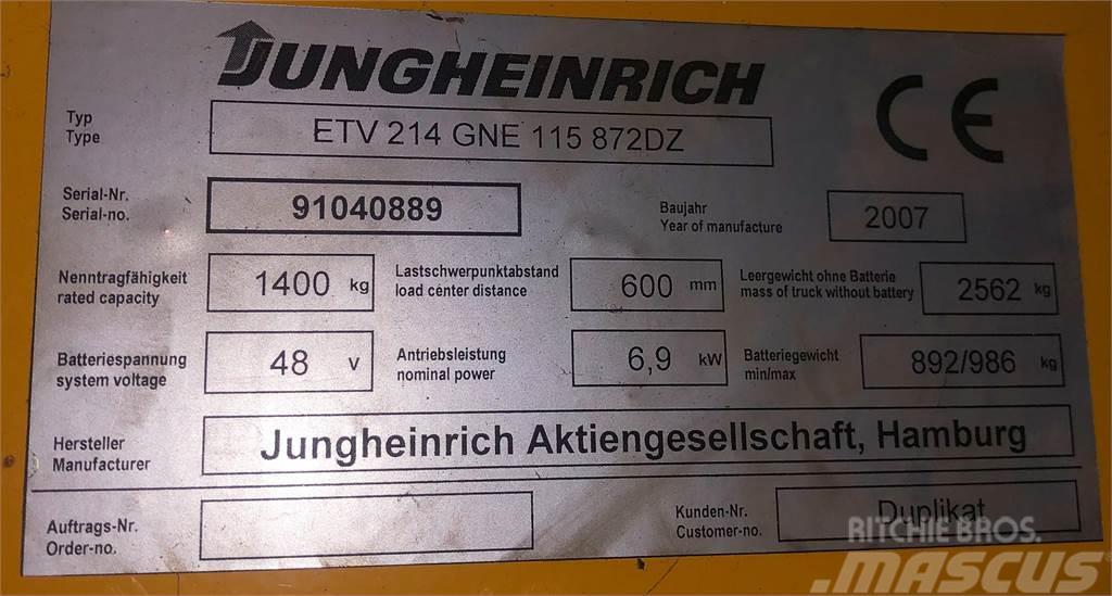 Jungheinrich ETV 214 - 8.42M HUB 3.995 STD. - BATTERIE70% Mini bagri <7t