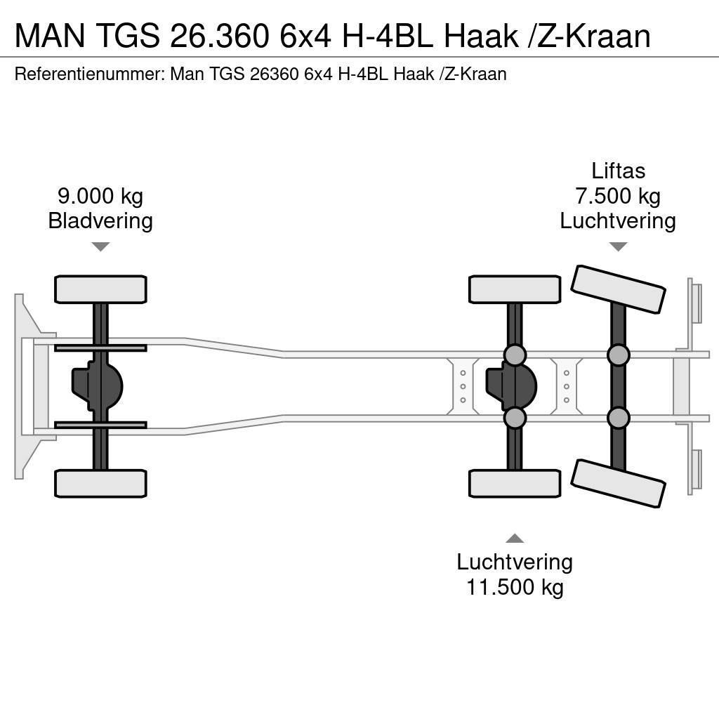 MAN TGS 26.360 6x4 H-4BL Haak /Z-Kraan Kotalni prekucni tovornjaki