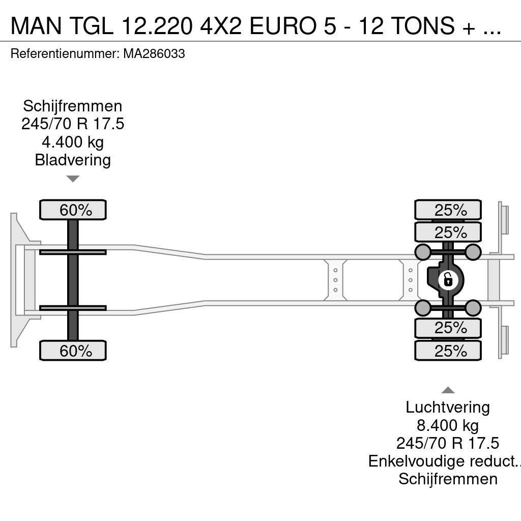 MAN TGL 12.220 4X2 EURO 5 - 12 TONS + DHOLLANDIA Tovornjaki zabojniki