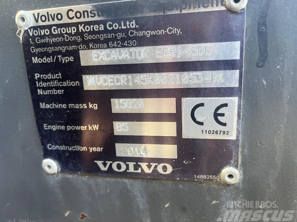 Volvo ECR 145 D / Engcon, Kauha, Rasvari, Uudet ketjut Bagri goseničarji