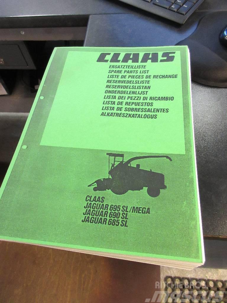 CLAAS Jaguar 695 varaosaluettelo/spare part list Druga oprema za žetev krme