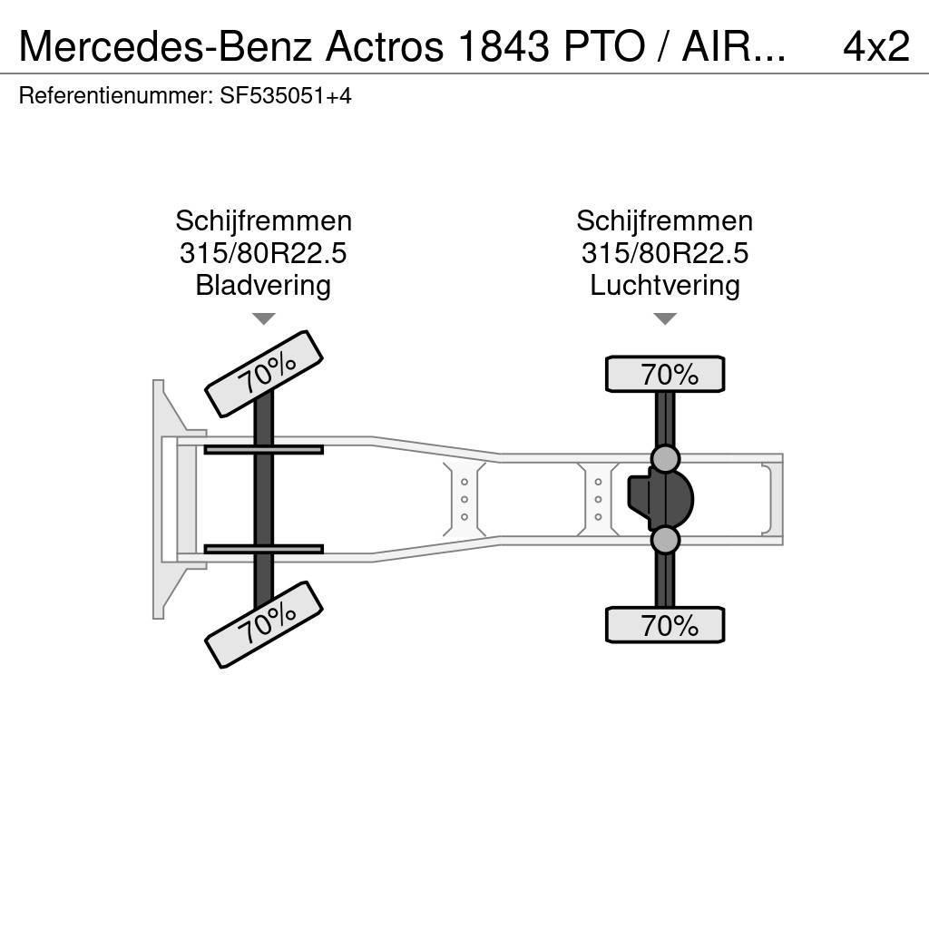 Mercedes-Benz Actros 1843 PTO / AIRCO / EURO 6 Vlačilci