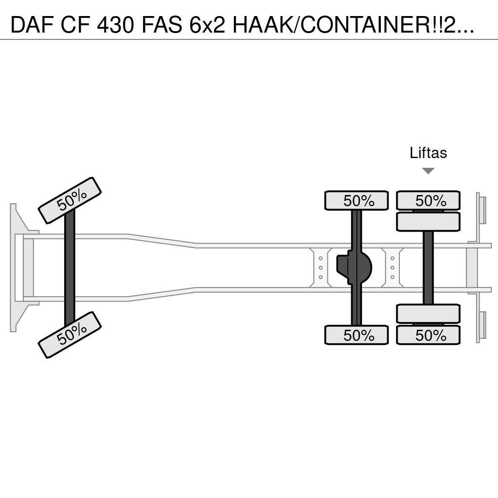 DAF CF 430 FAS 6x2 HAAK/CONTAINER!!2019!!82dkm!! Kotalni prekucni tovornjaki