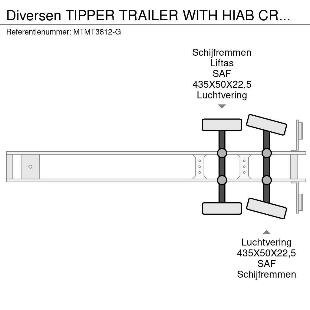  Diversen TIPPER TRAILER WITH HIAB CRANE 099 B-3 HI Polprikolice prekucniki - kiper