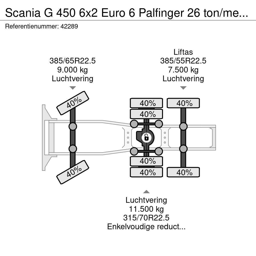 Scania G 450 6x2 Euro 6 Palfinger 26 ton/meter laadkraan Vlačilci