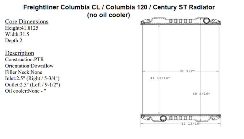 Freightliner Columbia 120 Radiatorji