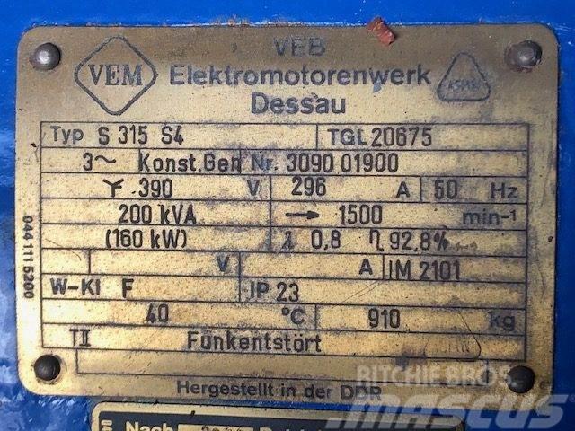  200 kVA VEM Type S315 S4 TGL20675 Generator Drugi agregati