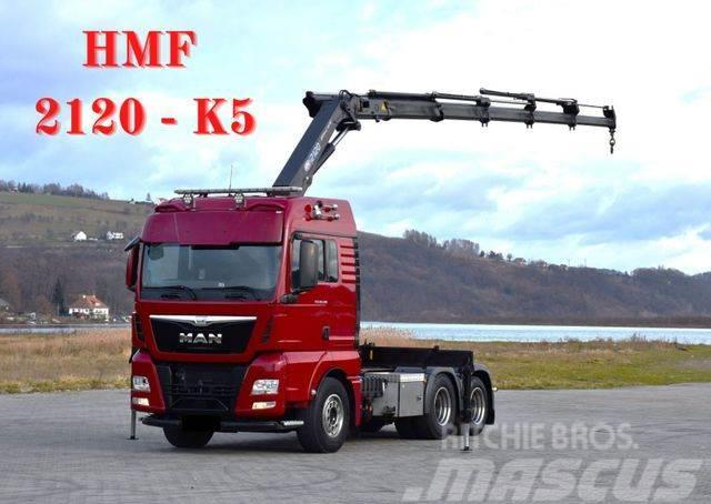 MAN TGX 28.480 Sattelzugmaschine + HMF 2120 K5/FUNK Tovornjaki z žerjavom