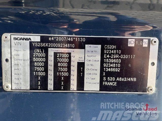 Scania S 520 A6x2/4NB DIFF LOCK RETARDER 8T FULL AIR V8 Vlačilci