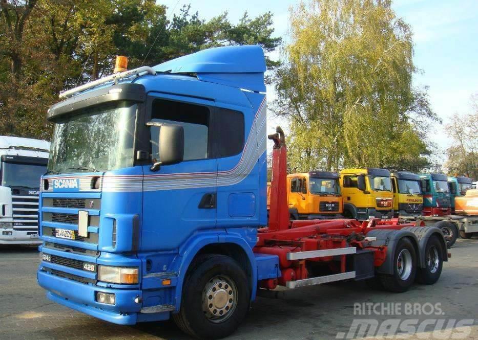 Scania 124G420 6X2 HAKOWIEC Hook lift trucks