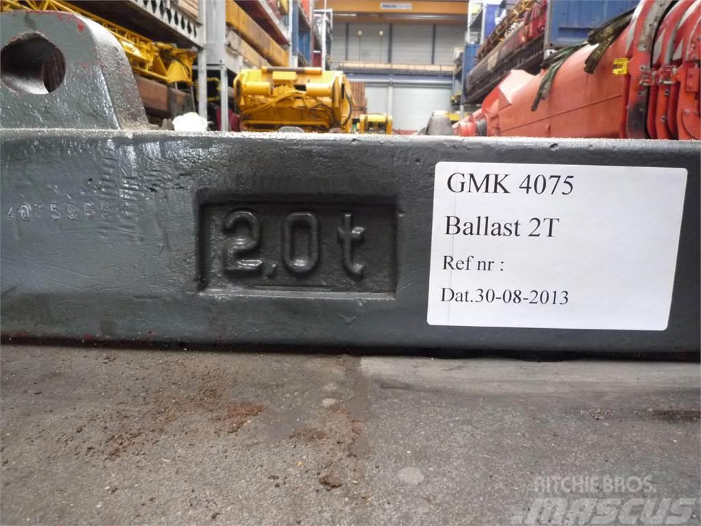 Grove GMK 4075 counterweight 2,0 ton Rezervni deli in oprema za dvigala