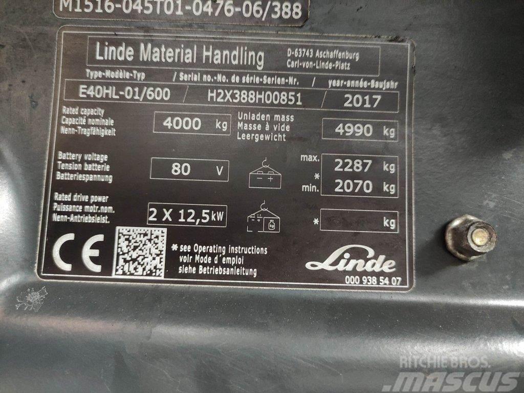 Linde E40HL-01/600-388 Električni viličarji