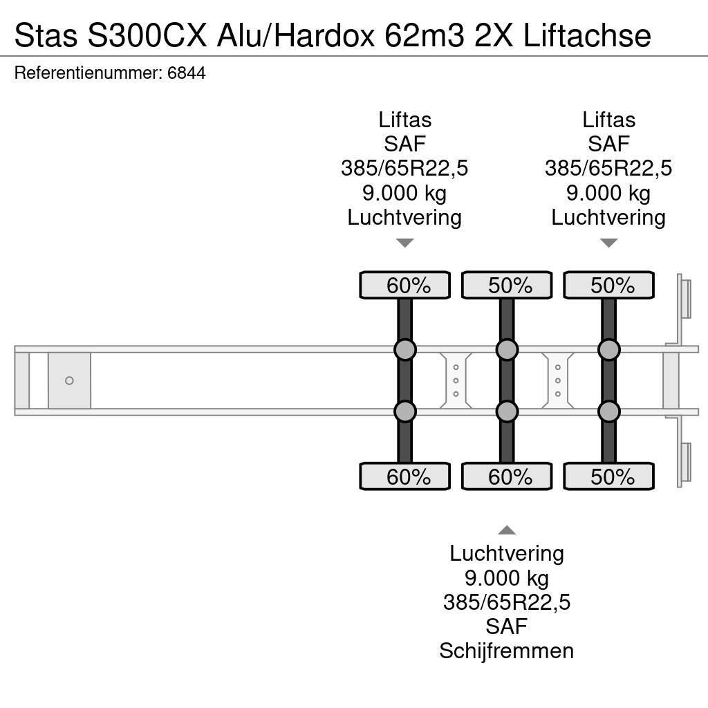 Stas S300CX Alu/Hardox 62m3 2X Liftachse Polprikolice prekucniki - kiper