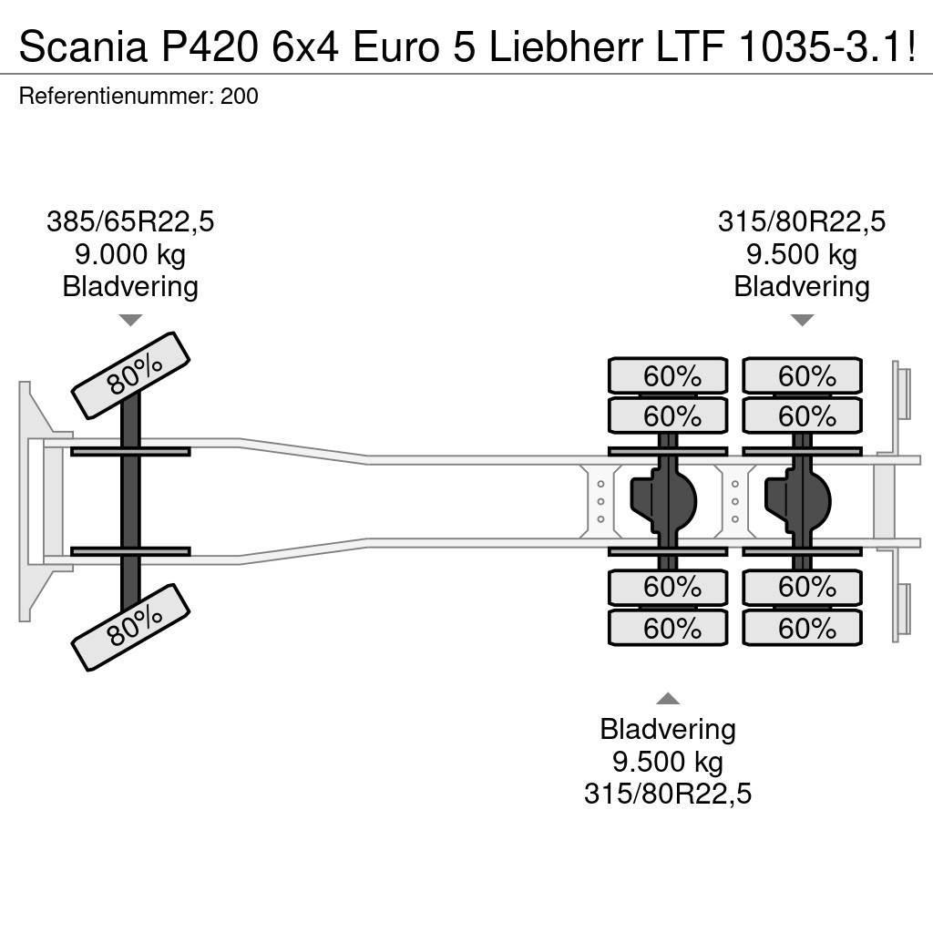 Scania P420 6x4 Euro 5 Liebherr LTF 1035-3.1! Rabljeni žerjavi za vsak teren